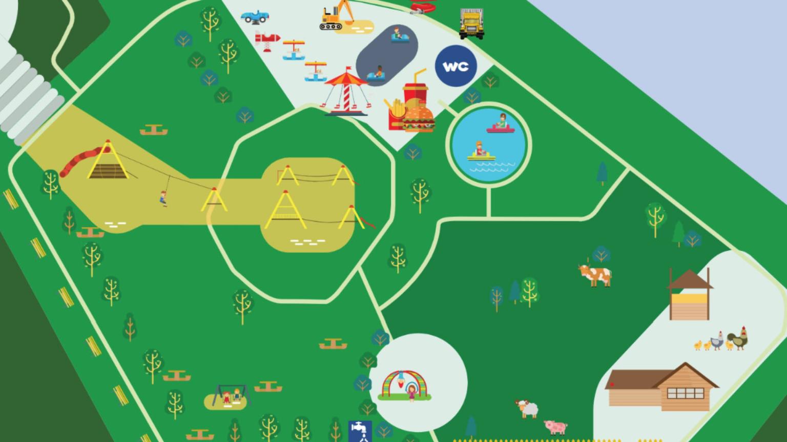 Plattegrond van het Amstelpark in Amsterdam