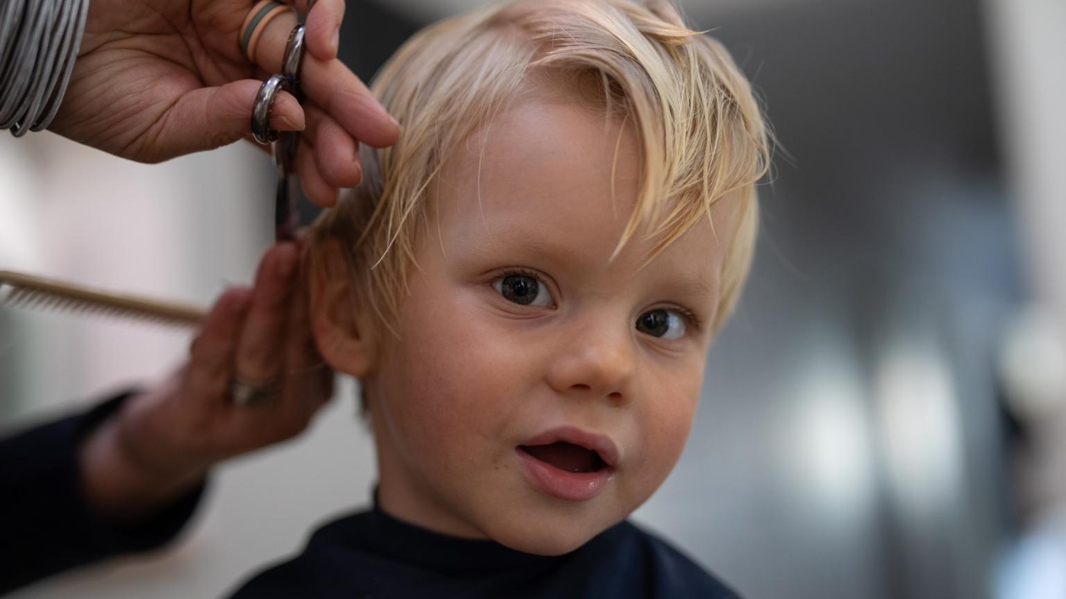 child getting a haircut