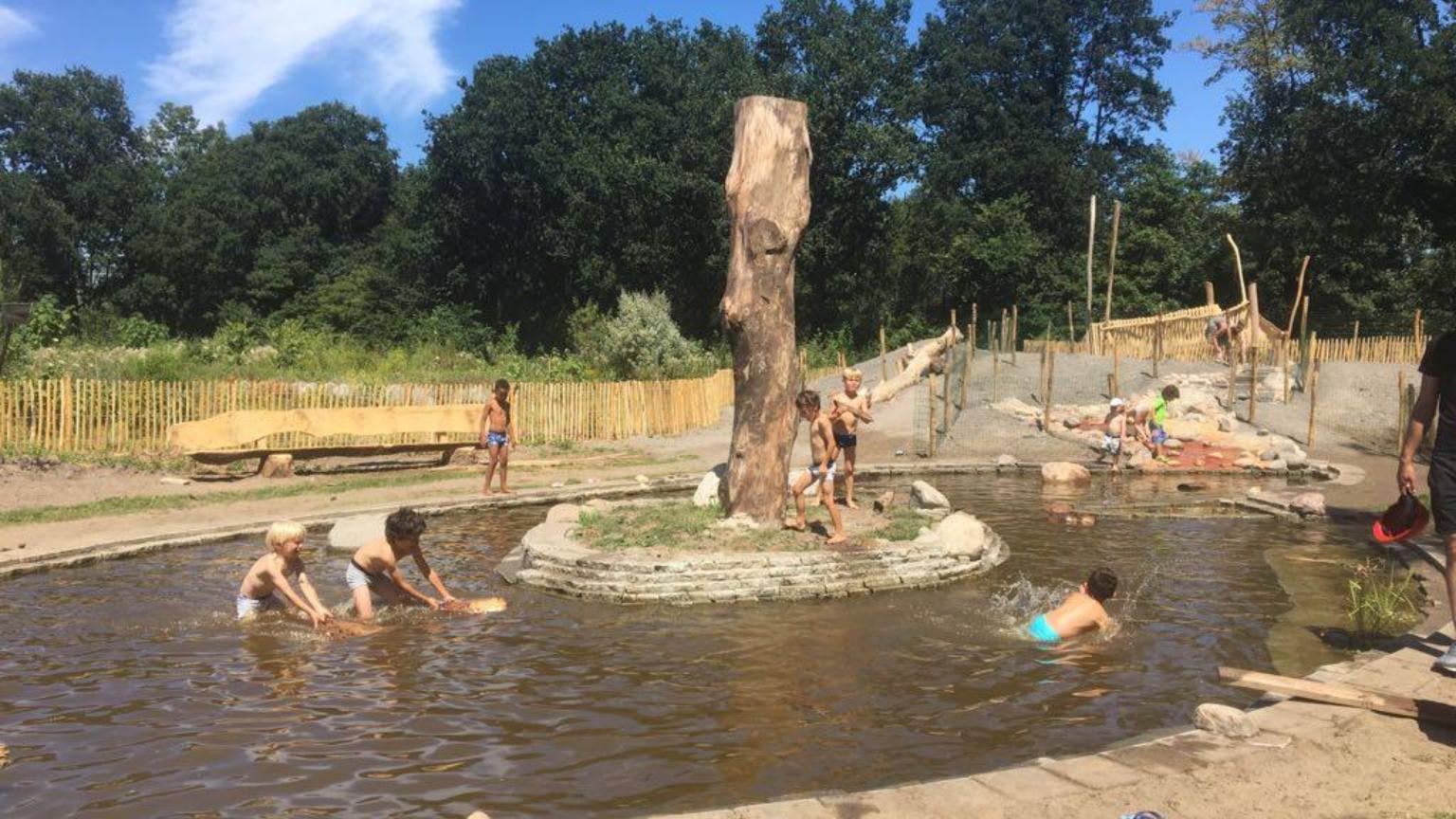 Play pond at Nature Playground Noordoogst in Amsterdam